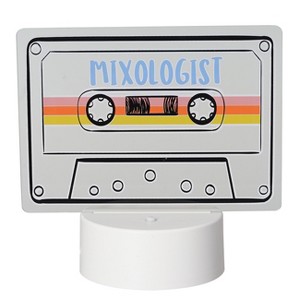 LED Lit Acrylic Sign Mixologist Cassette Novelty Sculpture Lights White - Room Essentials
