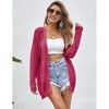 Coolmee Women's Crochet Lightweight Cardigan Cover Up Open Front Long Sleeve Summer Cardigans - 3 of 4