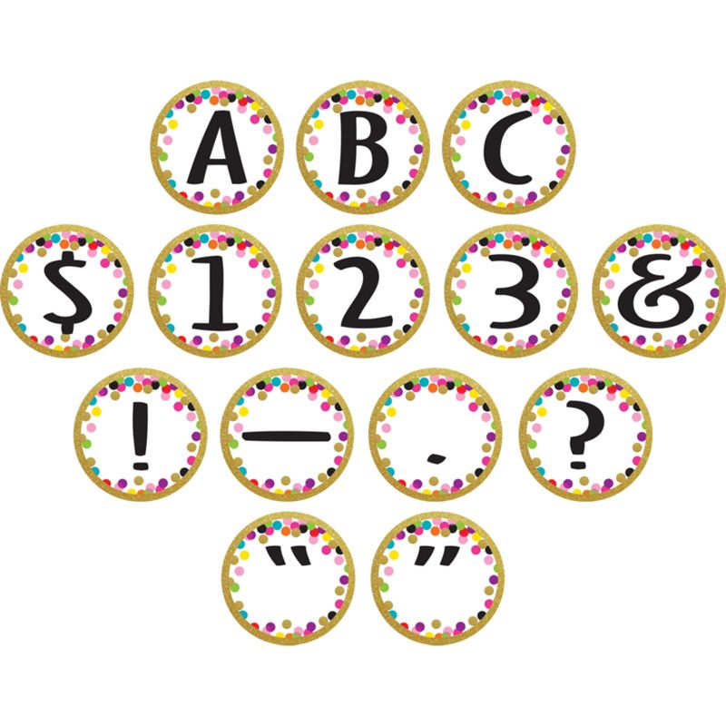 Teacher Created Resources® Confetti Circle Letters, 216 Characters Per Pack, 3 Packs, 2 of 3