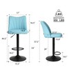 Skran Swivel Bar Stools Set of 2,Height Adjustable Counter Stool,Modern Armless Faux Leather Barstool Chairs with Backs for Kitchen Island(Blue) - 3 of 4