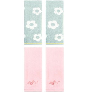 REGALWOVEN 4 Pcs Cute Floral Pattern Cotton Bathroom Soft Absorbent Hand Towel - 1 of 4