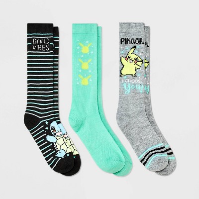 Girls' Pokémon Pikachu Knee High Socks - Gray