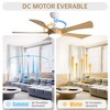 52 Inch Ceiling Fans with Lights and Remote Modern Ceiling Fan ETL Listed 3 Downrods 5 Blades 6 Speeds Reversible Quiet DC Motor Indoor Outdoor Fans - 2 of 4