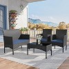 ALAULM Patio Furniture Set 4 Pieces Outdoor Wicker Rattan Chairs Conversation Sets w/Coffee Table, Rocking Bistro Set - 4 of 4