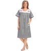 Collections Etc Embroidered Butterfly Snap-Front Short Sleeve Duster - 3 of 4