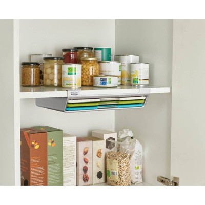 Slim White Plastic 3-Piece Under-Shelf Cutting Board Set