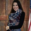 Design Imports Plaid Blanket Scarf - Mulberry - 2 of 3