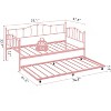 Twin Metal Daybed with Trundle - Pullout Trundle and Headboard - Steel Slat Support Sofa Bed Frame for Living Room Bedroom - No Box Spring Needed - 2 of 4