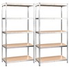 VidaXL 5-Layer Heavy-duty Shelves 2 pcs Silver Steel&Engineered Wood - 2 of 4