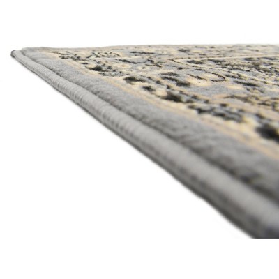 Amaya Gray Medallion 4' x 6' Easy-Care Synthetic Rug