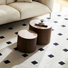 NicBex 2-Piece Modern Nesting End Table, Small Round Coffee Tables with Walnut Veneer, Living Room Side Table Set,  Rounded Edges Small Table - 2 of 4