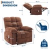 Recliner Chair, Wide Rocker Chair, Rocking Chair with Massage and Heat, Heat Ergonomic Overstuffed Breathable Fabric Reclining Chair - 3 of 4