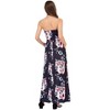 Women Strapless Floral Print Bohemian Boho Maxi Dress Casual Off Shoulder Beach Party Dress with Pockets - 3 of 4