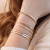 Thin Hammered Cuff, Sterling Silver, Rose Gold Fill - Delicate Handmade Stacking Bracelet for Women - 3 of 4