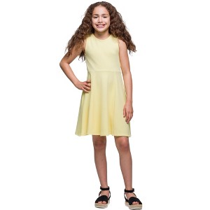 Girls Sleeveless Knee Length Fit and Flare Dress - 24sevenKid™ - 1 of 4
