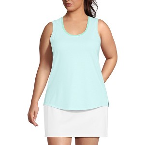 Lands' End Women's Sleeveless Power Performance Scoop Neck Curved Hem Tunic Tank - 1 of 4