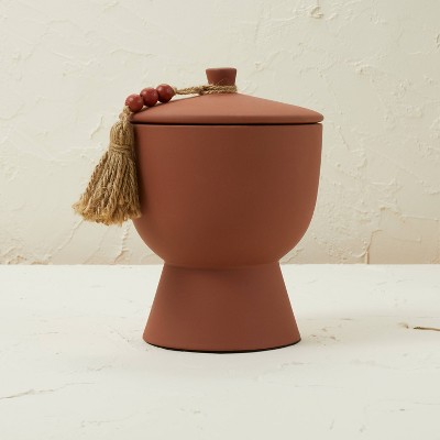 17oz Lidded Terracotta Jar 3-Wick Pink Wooded Rose Candle - Opalhouse™ designed with Jungalow™