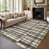 Washable Plaid Area Rug, Non-Slip Low Pile, Stain Resistant,Rustic Soft Carpet for living room, bedroom, office, or dining room - 2 of 4