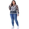Agnes Orinda Women's Plus Size Bomber Mesh Sheer Floral Lace Long Sleeve Fashion Jackets - 3 of 4