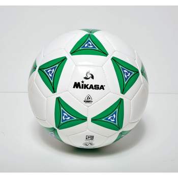 Mikasa Size 4 Deluxe Cushioned Soccer Ball, Ages 8 to 12, 25 Inch Diameter, White/Green