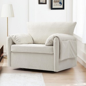 NicBex Oversized Swivel Armchair, Modern Single Sofa Lounge Chair with Padded Seat for Bedroom & Living Room - 1 of 4