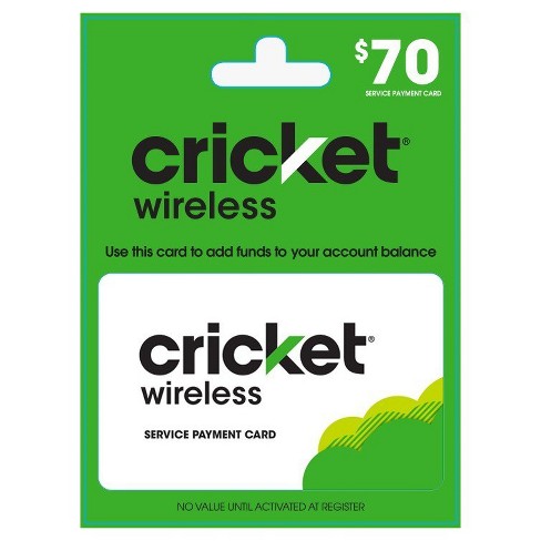 Cricket Wireless Prepaid 70 Refill Card Email Delivery Target