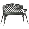 vidaXL Patio Bench 42.5" Cast Aluminum Green - 2 of 4