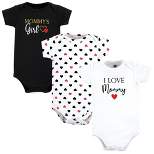 Hudson Baby Infant Girl Cotton Bodysuits, Girl Mommy Red Black 3Pk