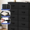 10 Drawer Dresser , Fabric Storage Tower, Organizer Unit for Room, Living Room, Hallway, Closets ,Sturdy Steel Frame, Wooden Top - 2 of 4