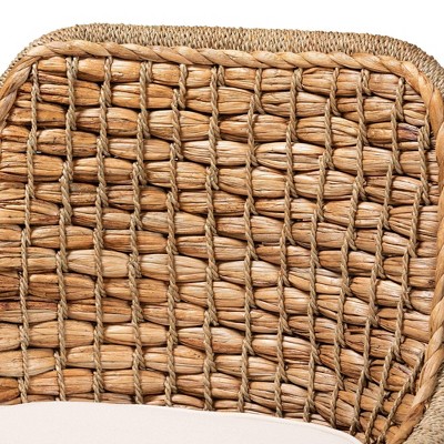 Kyle Natural Rattan and Cane Dining Side Chair with Cushion