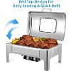 9.5 Qt Chafing Dishes Food Warmers for Parties, Stainless Steel Chafing Dish with Glass Window Lid, Commercial Chafers and Buffet Sets Warming Trays - 3 of 4