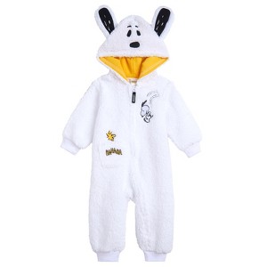 PEANUTS Baby Cozy Faux Sherling Zip Up Cosplay Coverall Newborn to Infant - 1 of 4