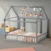 ROOMTEC Floor Wooden Bed with House Roof Frame - 2 of 4