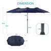 Sonkuki 15x9ft Double-Sided Patio Umbrella Aluminum with Large Canopy - 3 of 4