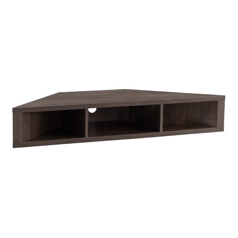 Corner tv store shelf floating