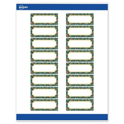 Avery Labels, 1" x 2-5/8", Gold-Teal Berries, Matte, 160ct