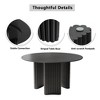 Wooakway 46" Round Dining Table with 3 Legs Modern Oak Wood Kitchen Table with Solid Wood Base for 4 Seats - 4 of 4