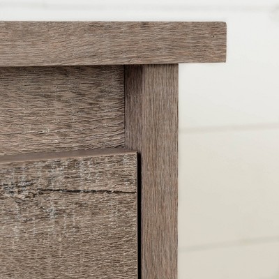 Weathered Oak Vertical 5-Drawer Dresser with Metal Handles