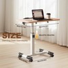 Adjustable Overbed Table with Wheels – Portable Foldable Laptop Desk (Height Adjustable) for Home Office & Workstation (1-Pack) - 3 of 4