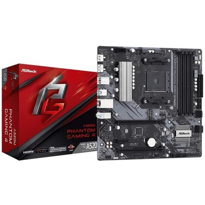 ASRock A520M PHANTOM GAMING 4 AM4 AMD A520 SATA 6Gb/s Micro ATX AMD, Motherboard