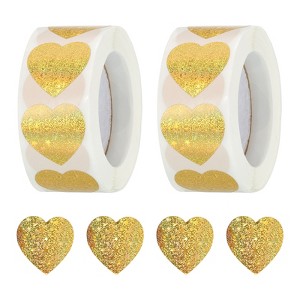 Unique Bargains Self-Adhesive Heart Decoration Sticker for Envelope Wedding 1000 Pcs - 1 of 4