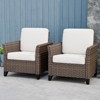 EAGLE PEAK Ocean Vista 2 Piece Outdoor Patio Chairs, Variated All-weather PE Wicker Single Dinnning Chairs with Cushions - 2 of 4