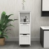 Sevobal Bathroom Storage Cabinets, Floor Organizer with 2 Drawers and Open Storage Shelf, Freestanding Storage for Bathroom, White, 13"*13"*35.43" - 3 of 4