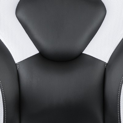 Ergonomic High-Back Racing Style Gaming Chair with Flip-Up Arms in Black Nylon