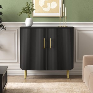 Fluted Accent Cabinet with Storage, 2 Doors & Adjustable Shelf - 1 of 4