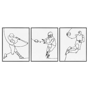 Stupell Industries Simple Line Doodle Playing Sports, 11" x 14" - 1 of 4