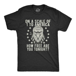 Mens On A Scale Of 1 To America How Free Are You Tonight T Shirt Funny Pick Up Line Tee - Crazy Dog Men's T Shirt - 1 of 4