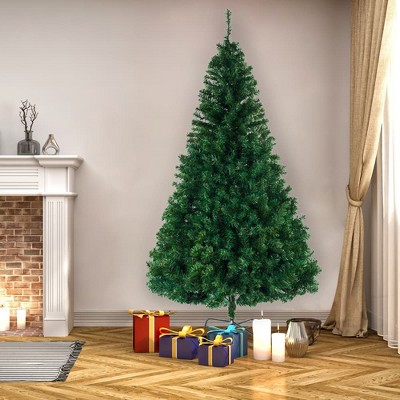 Angel Sar 8ft Christmas Tree with 1138 Branches, Realistic PVC Artificial Holiday Tree with Metal Base for Home, Office, or Party Decor, Green