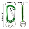 Unique Bargains Aluminum D Ring Carabiner with 3 Key Ring Green 1 Pc - 2 of 4