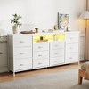 63" Dresser TV Stand for 65 70 75 Inch TV, Fabric Chest of Drawers with Charging Station, LED Lights, 12 Drawer Dresser - 3 of 4